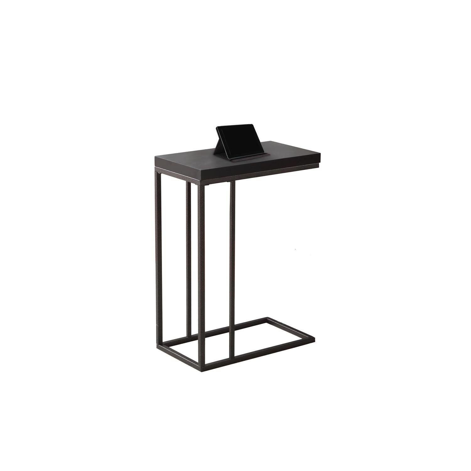 18.25 X 10.25 X 25.25 Cappuccino Particle Board Metal Accent Table