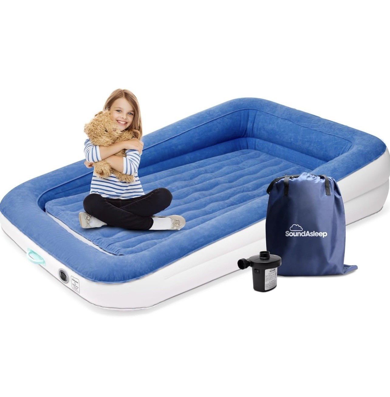 Soundasleep Dream Series Kids Air Mattress with High Speed External Pump
