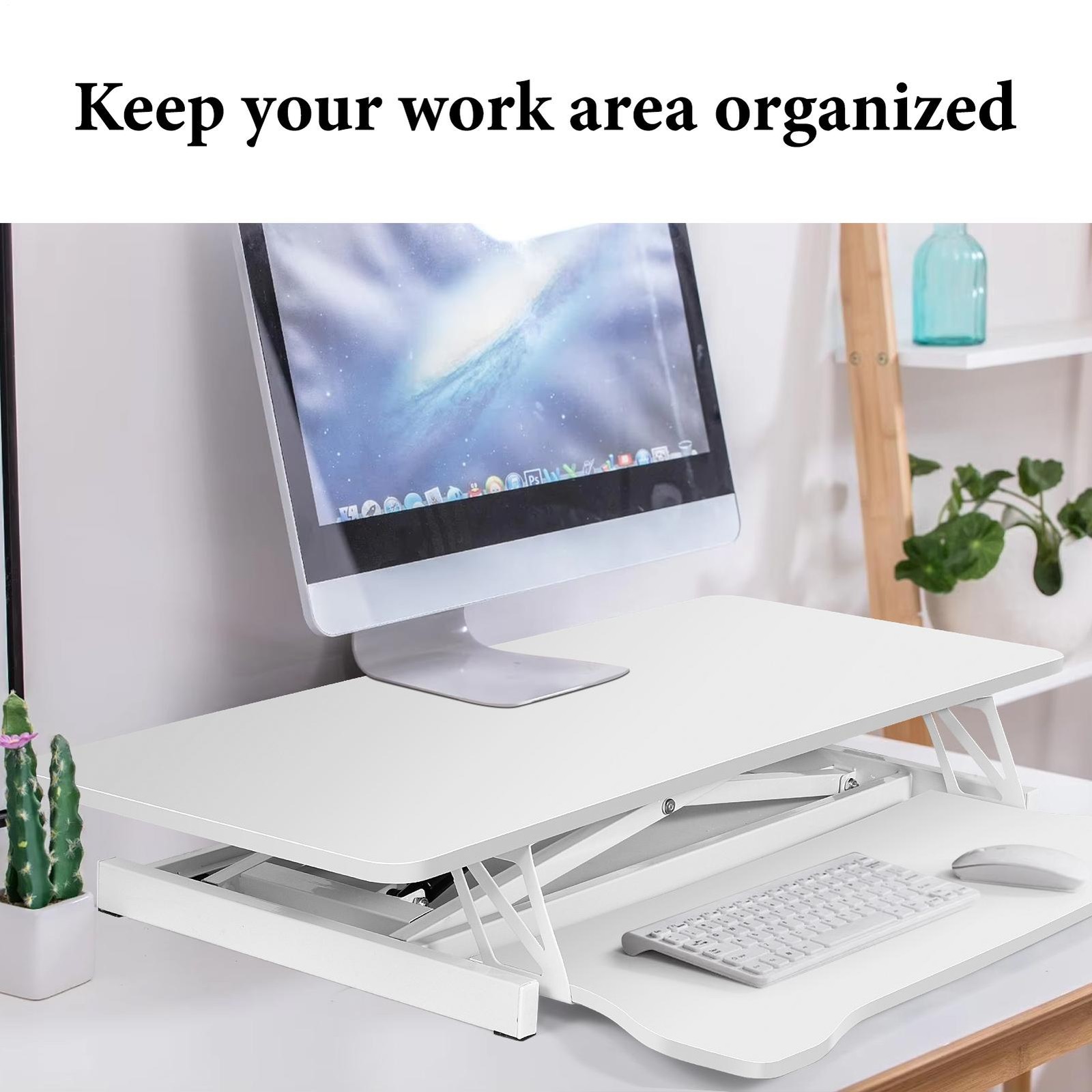 37″ Height Adjustable Home Office Computer Desk Converter Stand Up Desk Riser