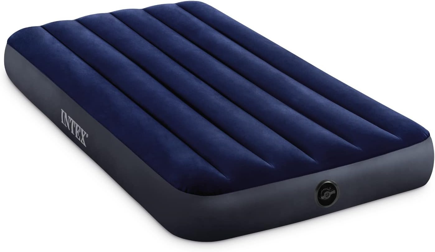 Intex Dura-Beam Twin Air Mattress Fiber-Tech 10in Camping Guest Bed