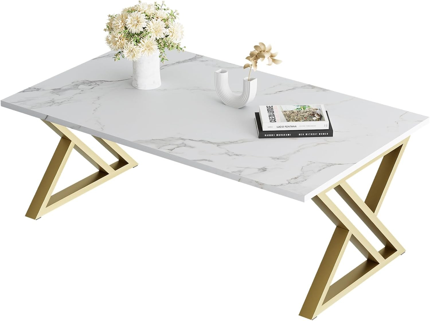 Coffee Table Living Room Table White Center Table Simple Modern Faux Marble