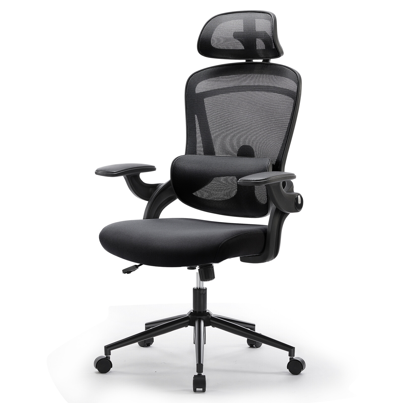 Ergonomic Mesh Office Chair Flip Arm Headrest Lumbar Support Height Adjustable