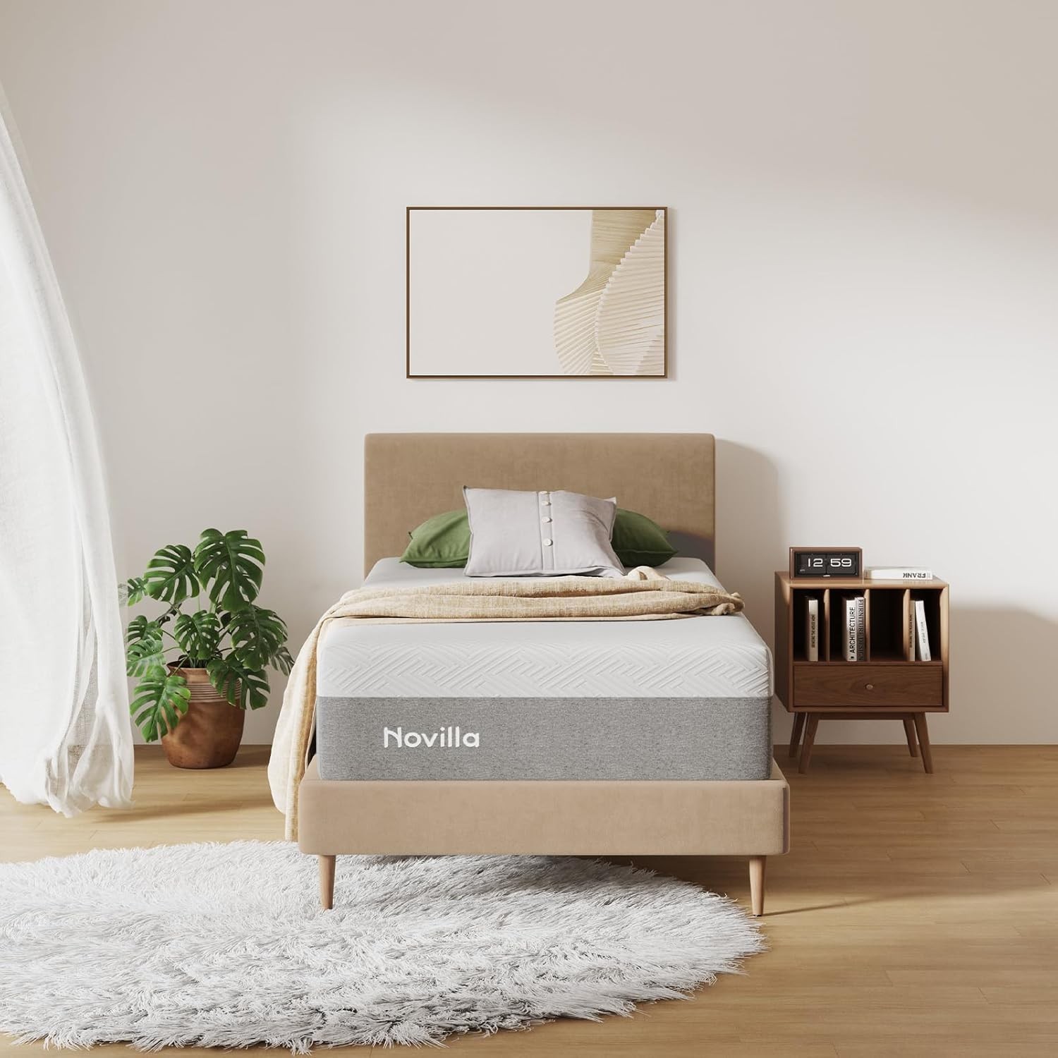 Twin Size Mattress, 12 Inch Bliss Twin Memory Foam Mattress in a Box for Cool