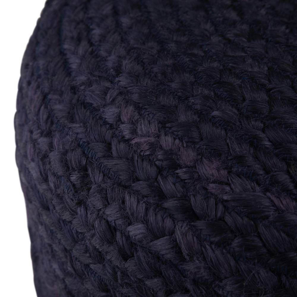 WyndenHall Maron Contemporary Round Pouf Navy/Natural: Bohemian Style,