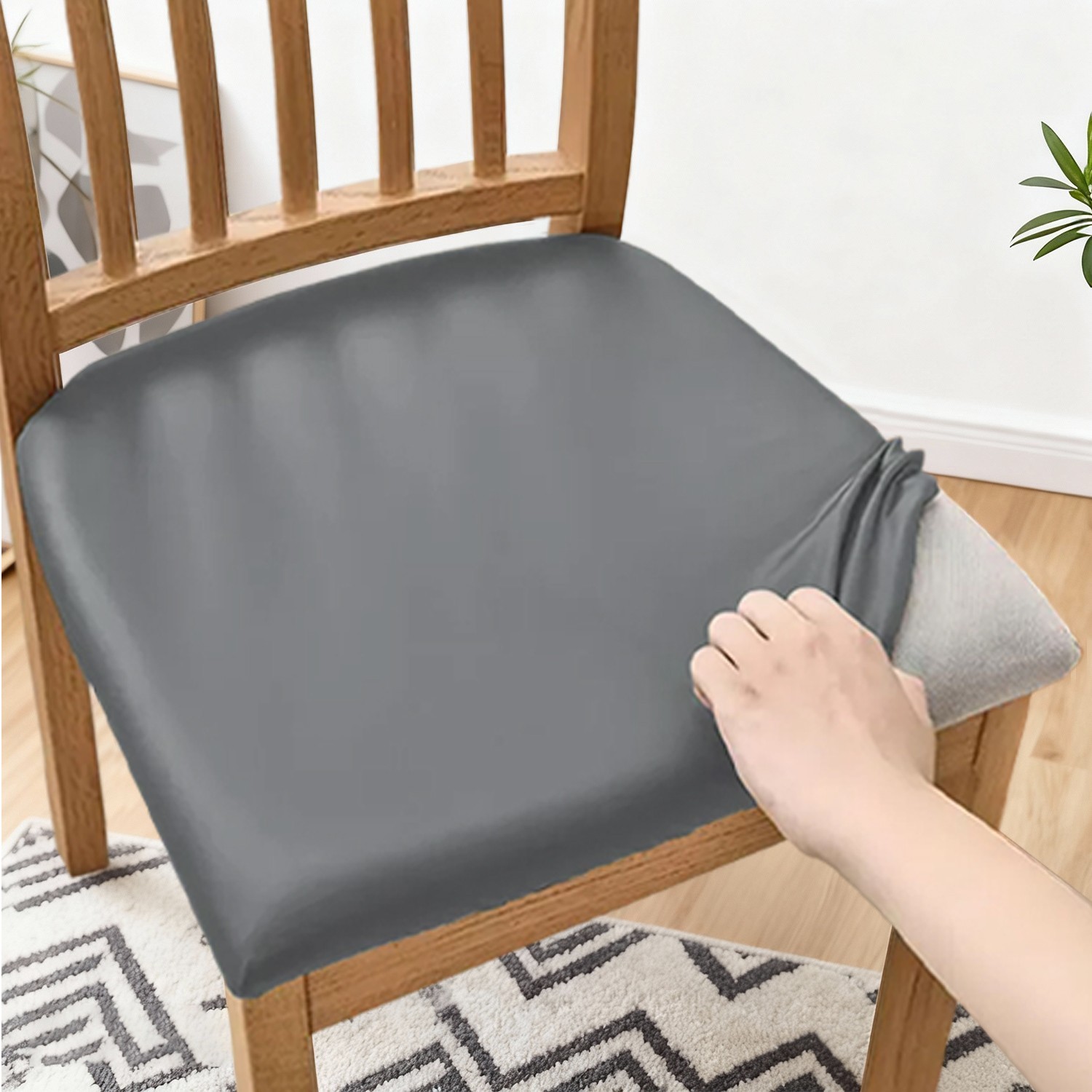 Waterproof leather elastic seat cushion cover for dining rooms and kitchens
