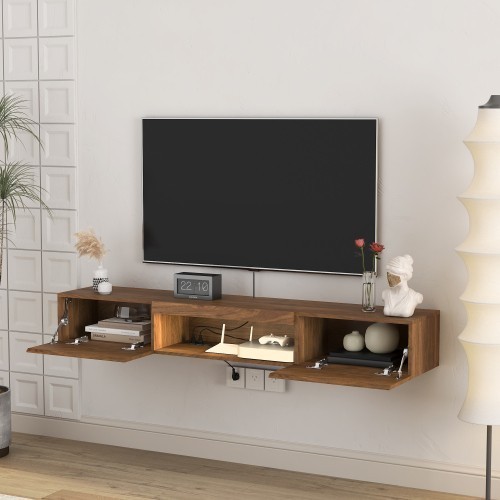 Wall Mounted Floating TV Stand For TVs UP TO 80″ 63”Modern Entertainment Center