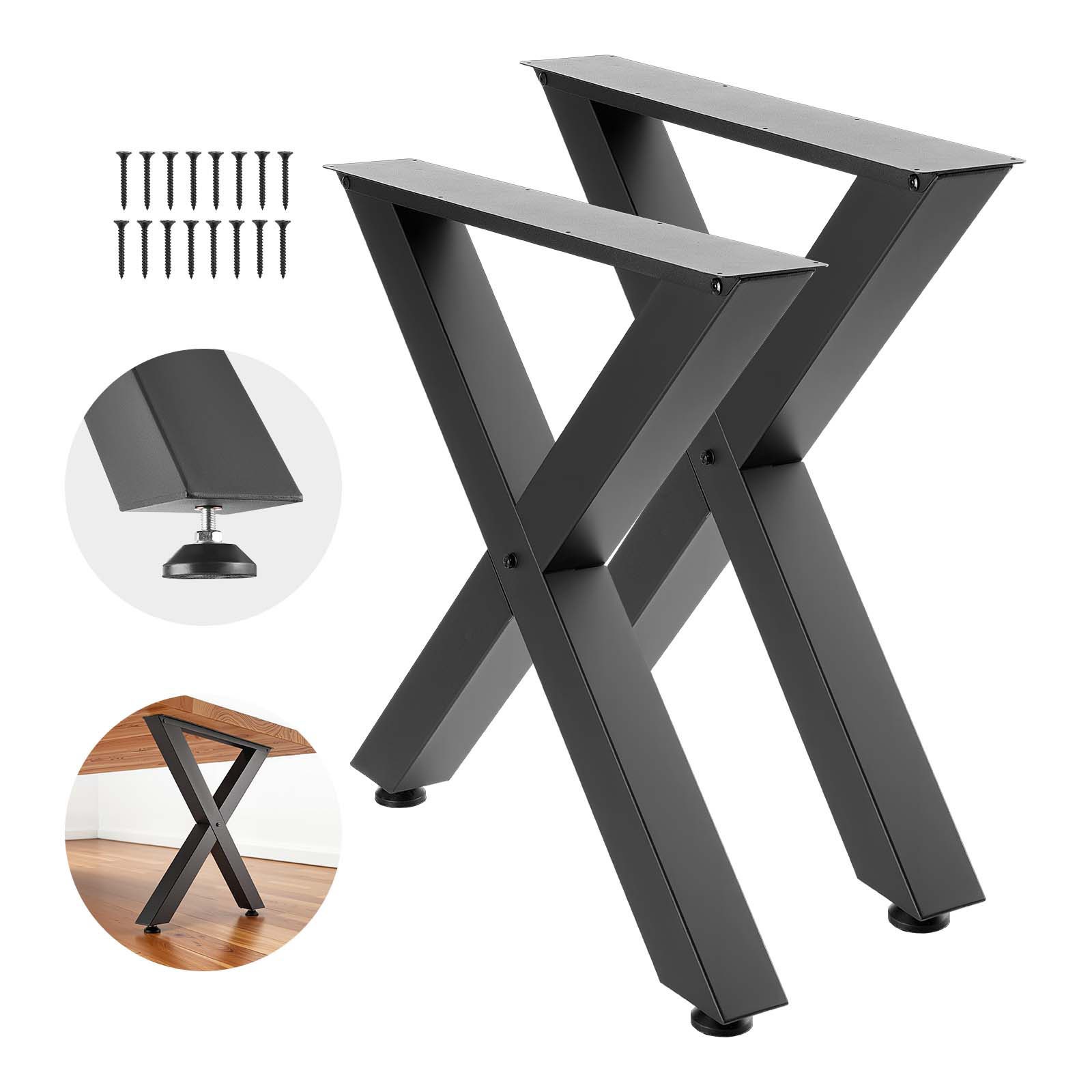 Uimoso Steel Table Legs 29.5 x 29.9 in X Frame 2204 lbs Capacity Set of 2 Black