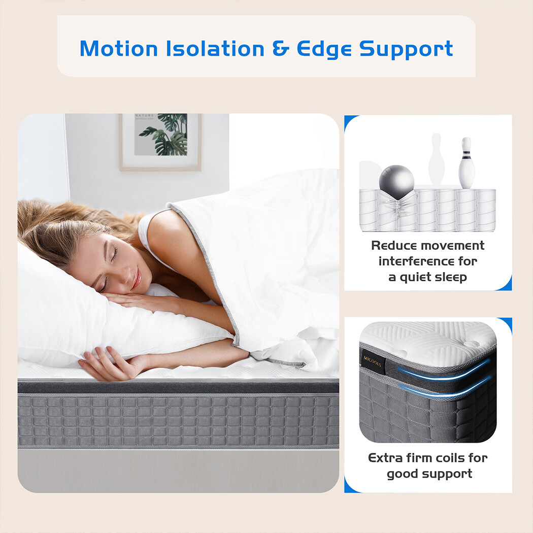 MICOOLS 12 Inch Mattress Twin Full Queen King Bed Size Luxury Mattresses 7 Zone
