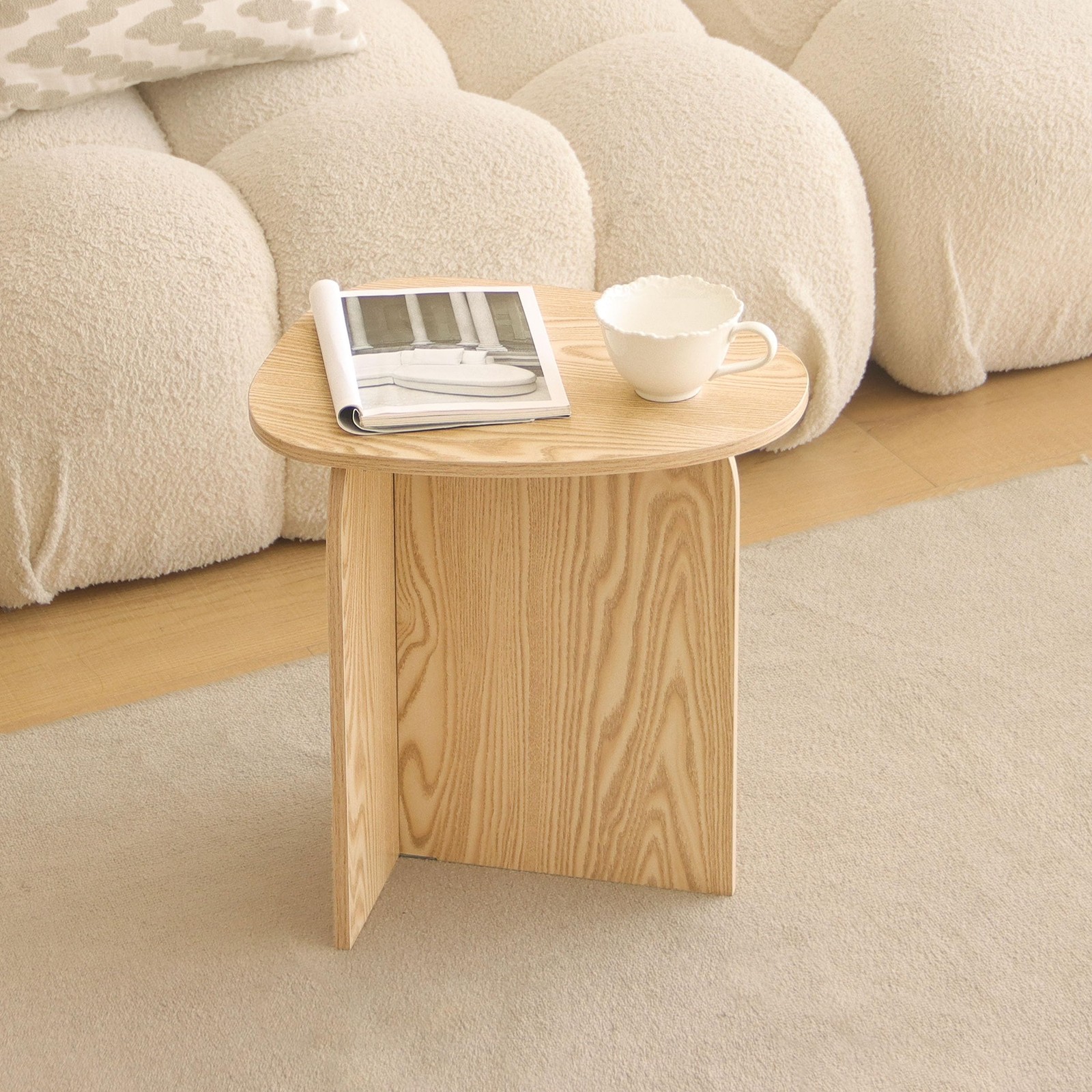 AWASEN Small Side Table, 15.75 inches x 11.8 x inches, Natural