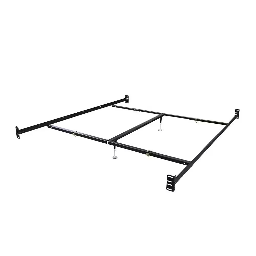 Black Adjustable Bedframe Headboard Footboard Bolt on Bed Rails Free Shipping Ne