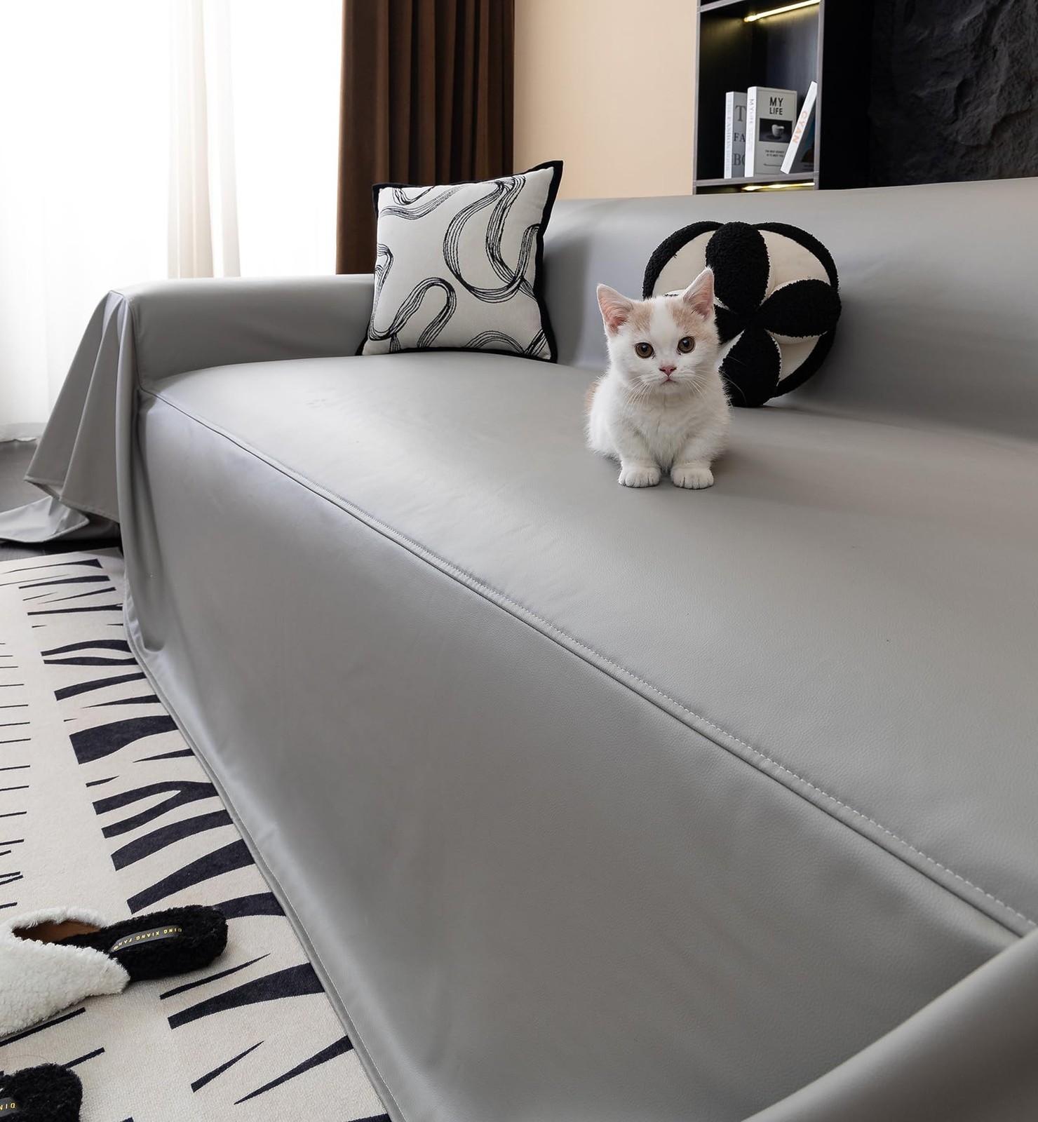 Vctops Waterproof Thick PU Leather Sofa Covers Sectional Sofa Luxury Couch