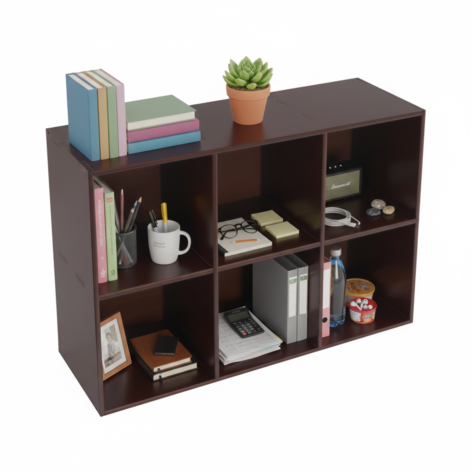 Solid Wood Bookcase 90*30*60cm Floor Bookshelf Cube Storage Organizer