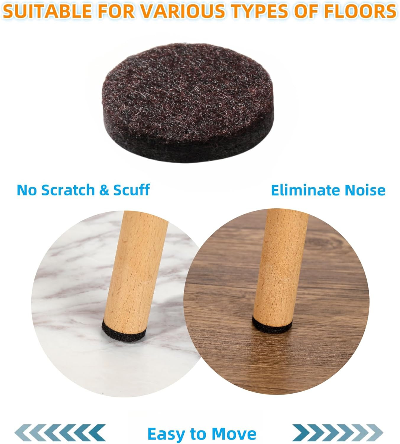 Felt Furniture Pads for Hardwood Floors – Self Adhesive Chair Felt