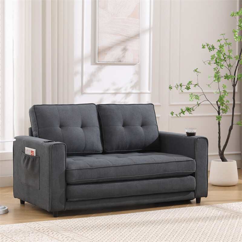 3-in-1 Fold Sofa Convertible Futon Pull Out Sofa Bed Sleeper Chair Loveseat