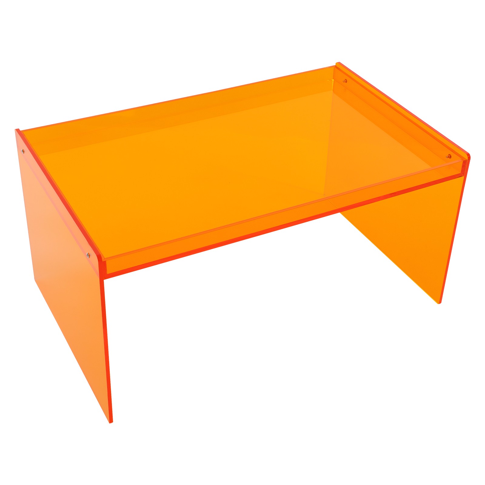 Orange Acrylic Coffee Table Chic Modern Design for Apartment Dorm & Home