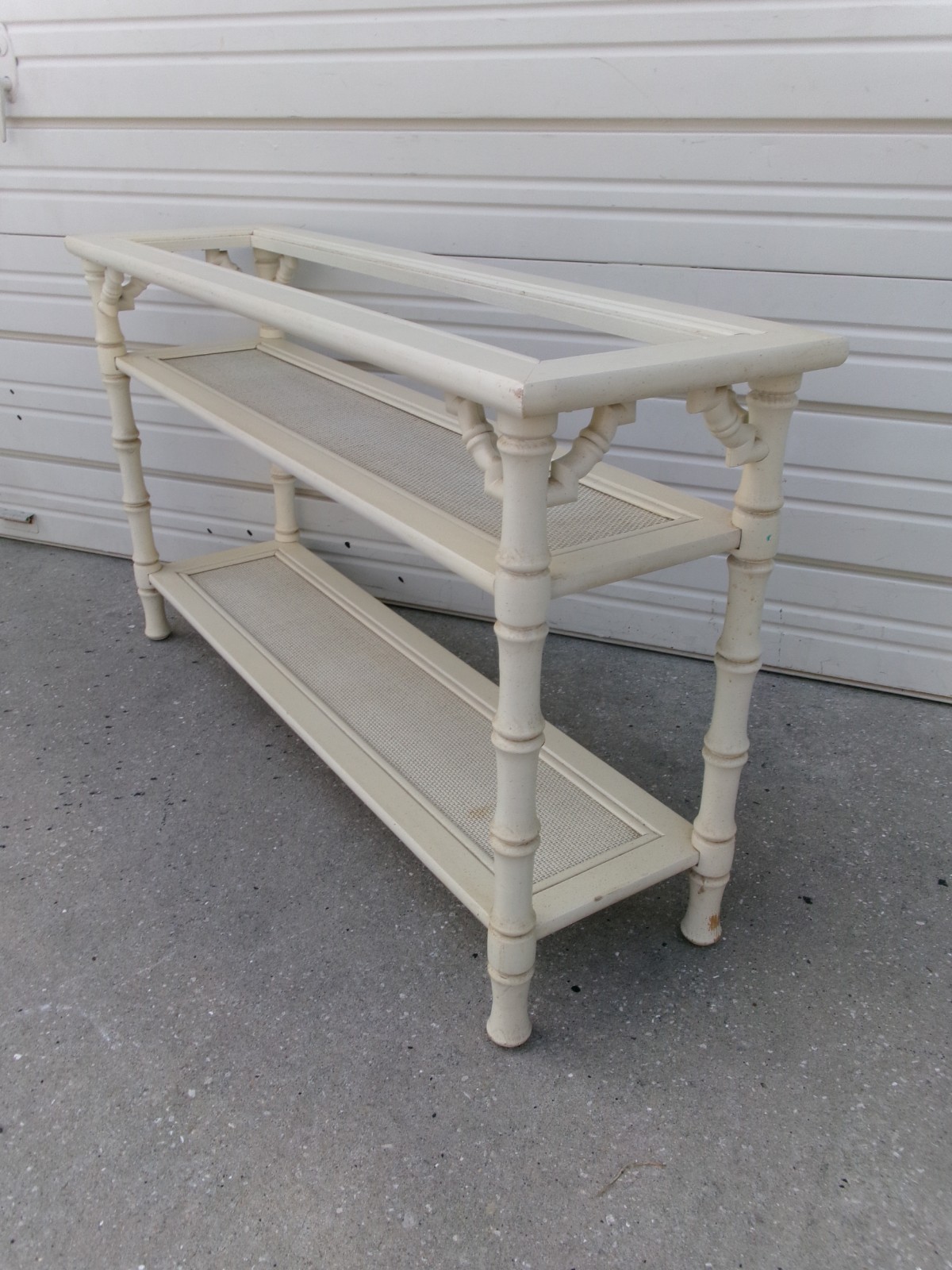 Fretwork Faux Bamboo Console Sofa Table Regency Chinoiserie Chippendale Hallway