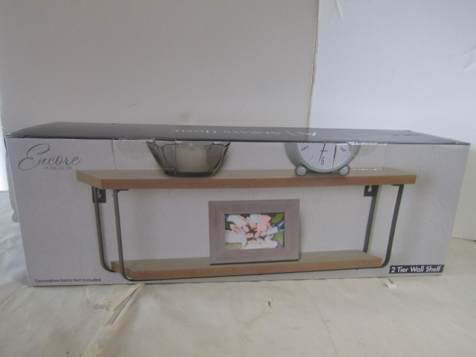 ENCORE HOME DECOR 2 TIER WALL SHELF 15.7 INCHES WIDE 5.2 INCHES HIGH NEW IN BOX