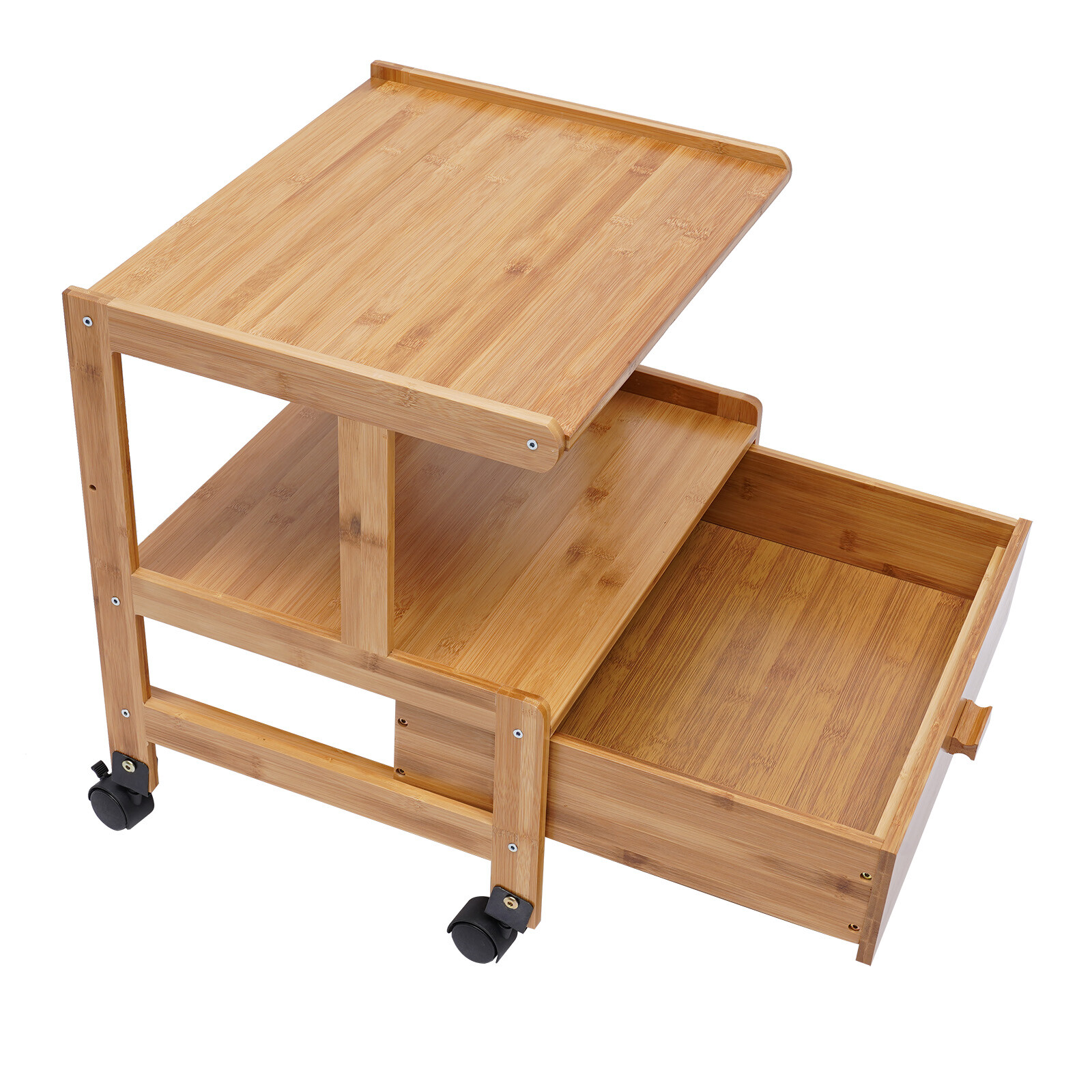 Mobile Printer Stand Home Office 1/2/3 Tier Printer Cart Storage Shelf w/ Wheels