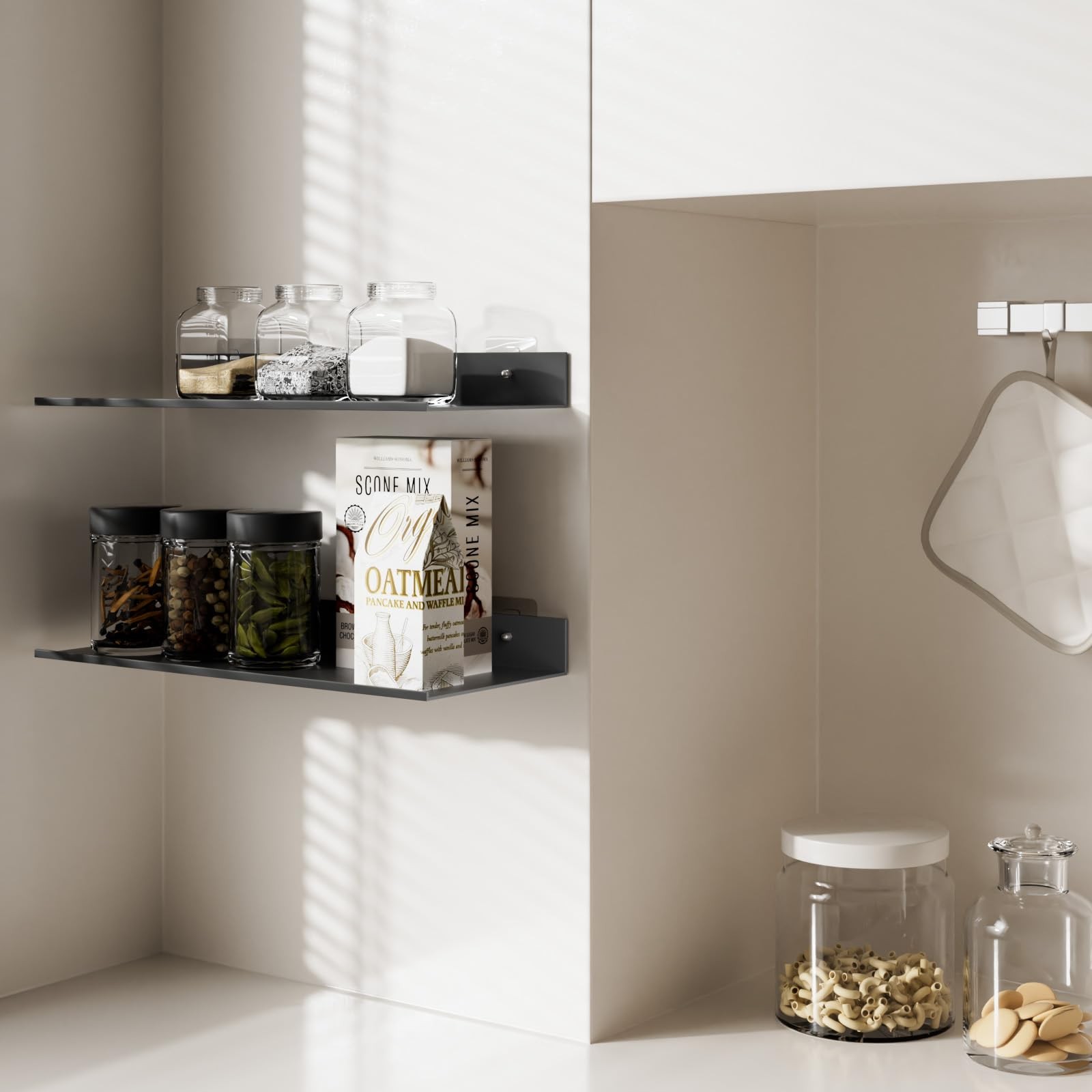 15.7in Floating Shelves,Bathroom Metal Shelfs for Wall,Wall Mounted Shelf Set…