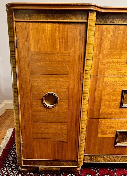 Two Art Deco Cabinets, Chests of Drawers, Exotic Woods, Dynamic Look, Storage