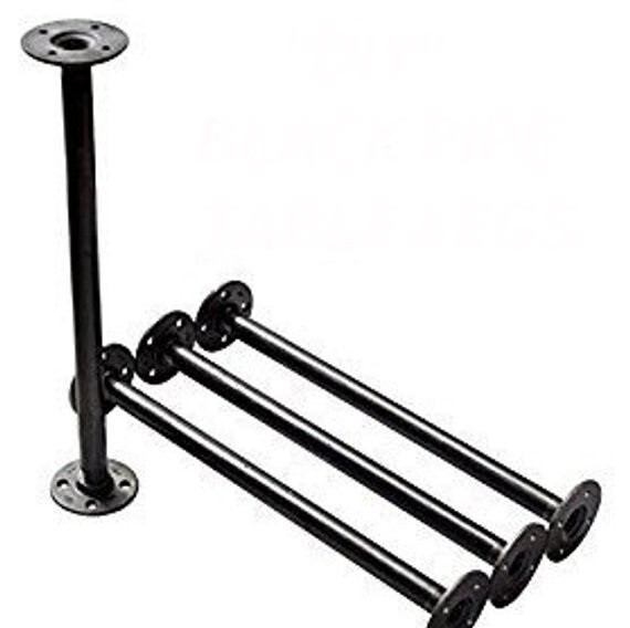 Industrial IRON Pipe Table Legs, INCLUDES 4 Legs – 3/4″ Pipe x 34” Tall