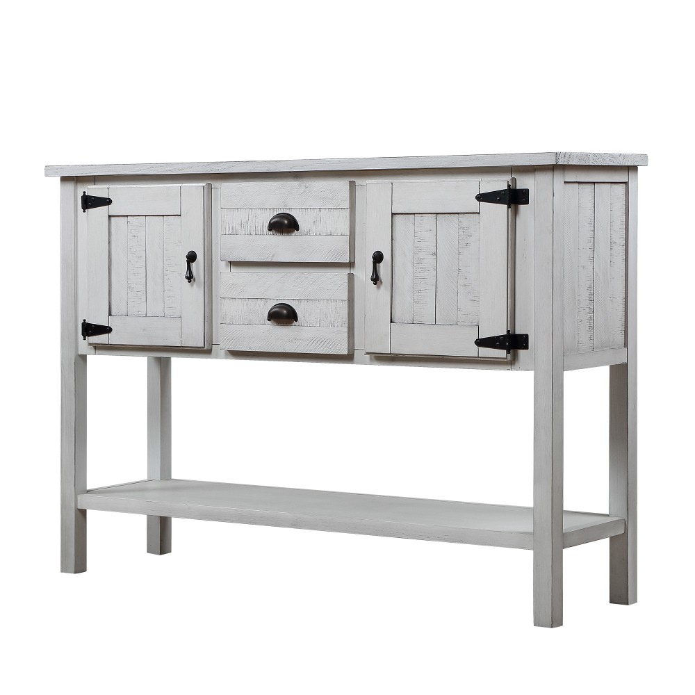 46.5″ Solid Pine Wood Sideboard Console Table with 2 Drawers & Cabinets