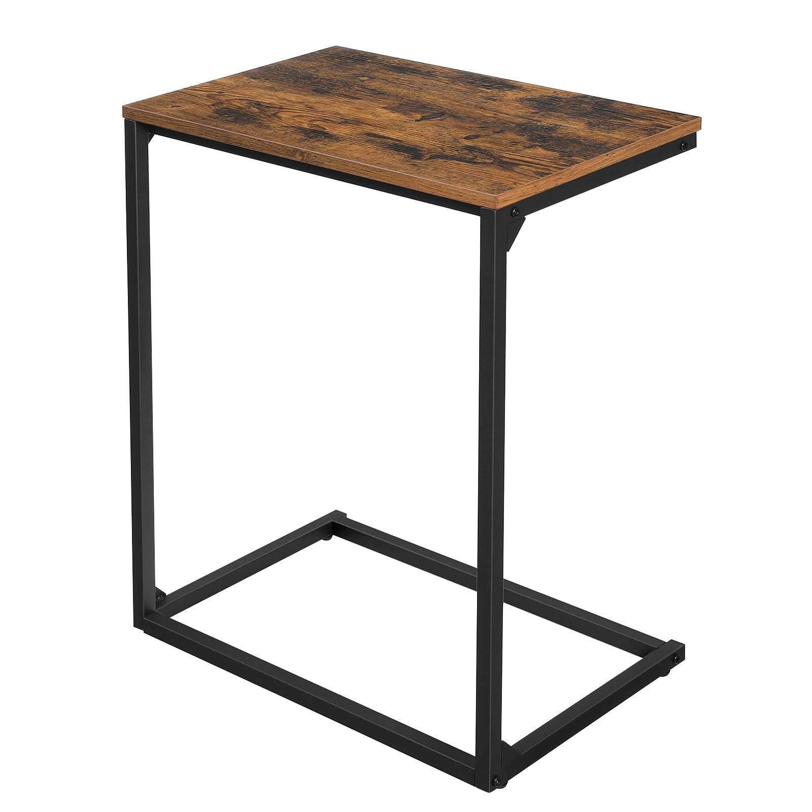 CShape End Table Small Coffee Sofa Side 13.8×21.7×26 Inch Brown ULNT52BX