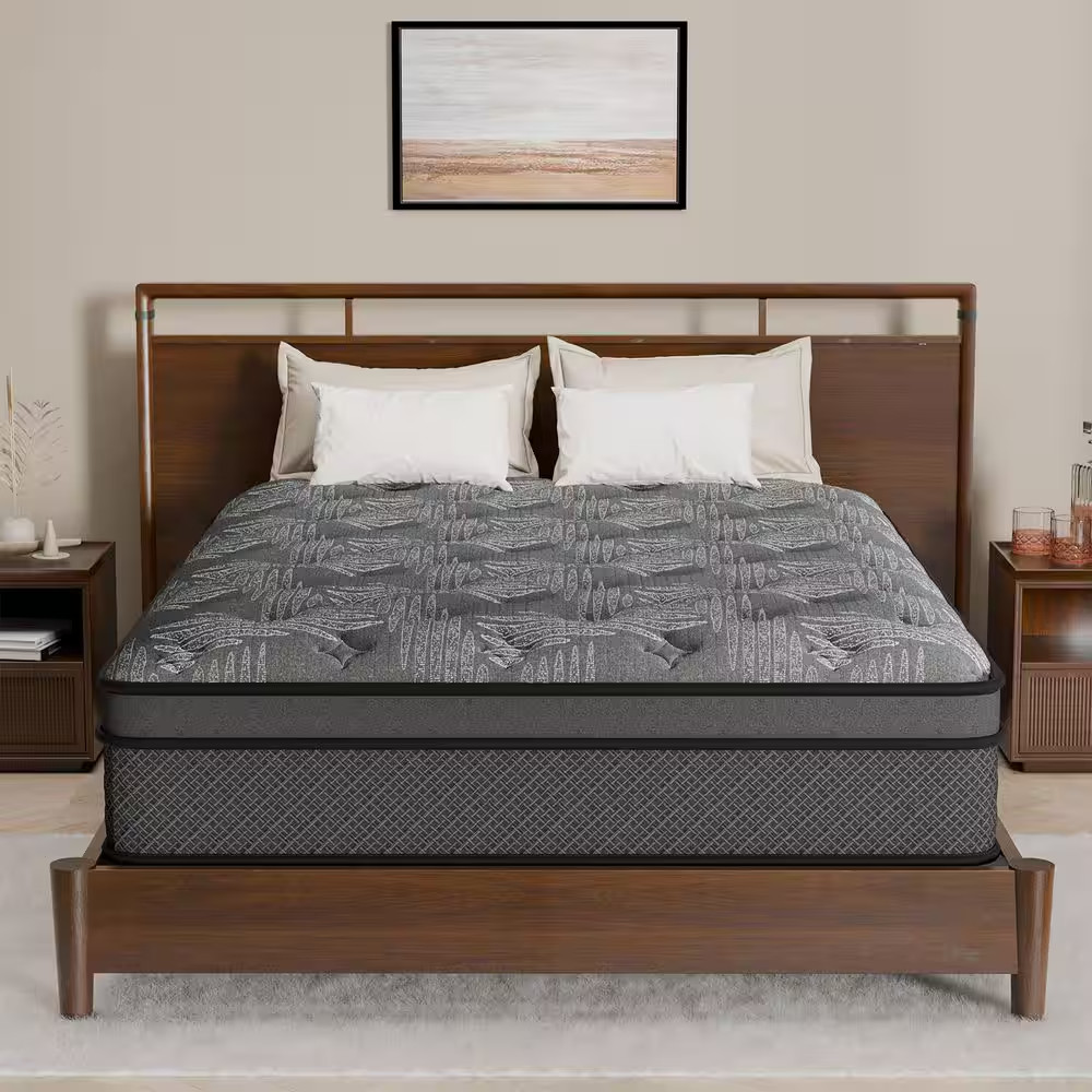 King Size 14 In. Firm Hybrid Innerspring Mattress with Gel Memory Foam, Motion I