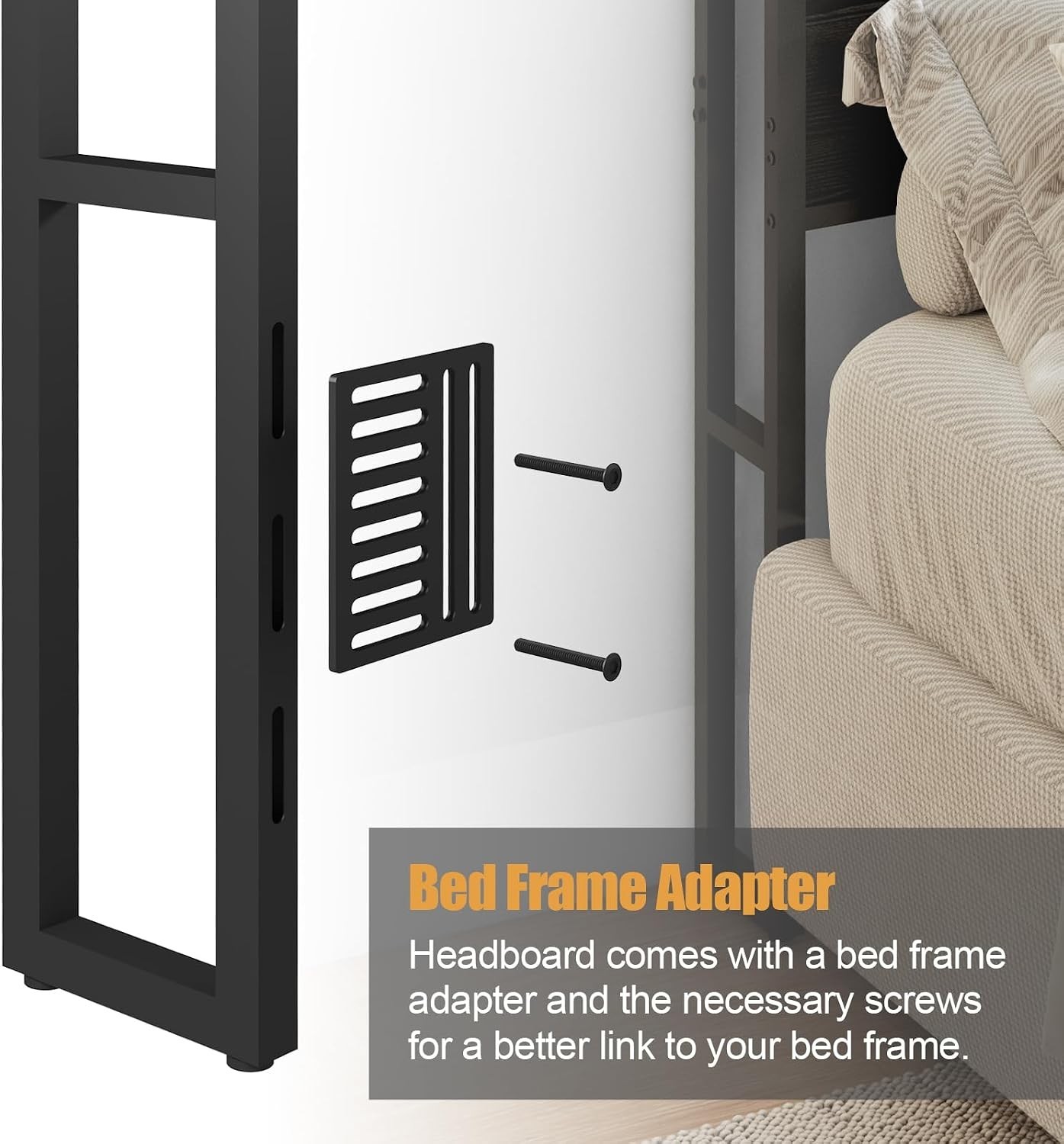 Stylish Queen Headboard with USB Charging & Ambient LED Light – 2-Tier Storage