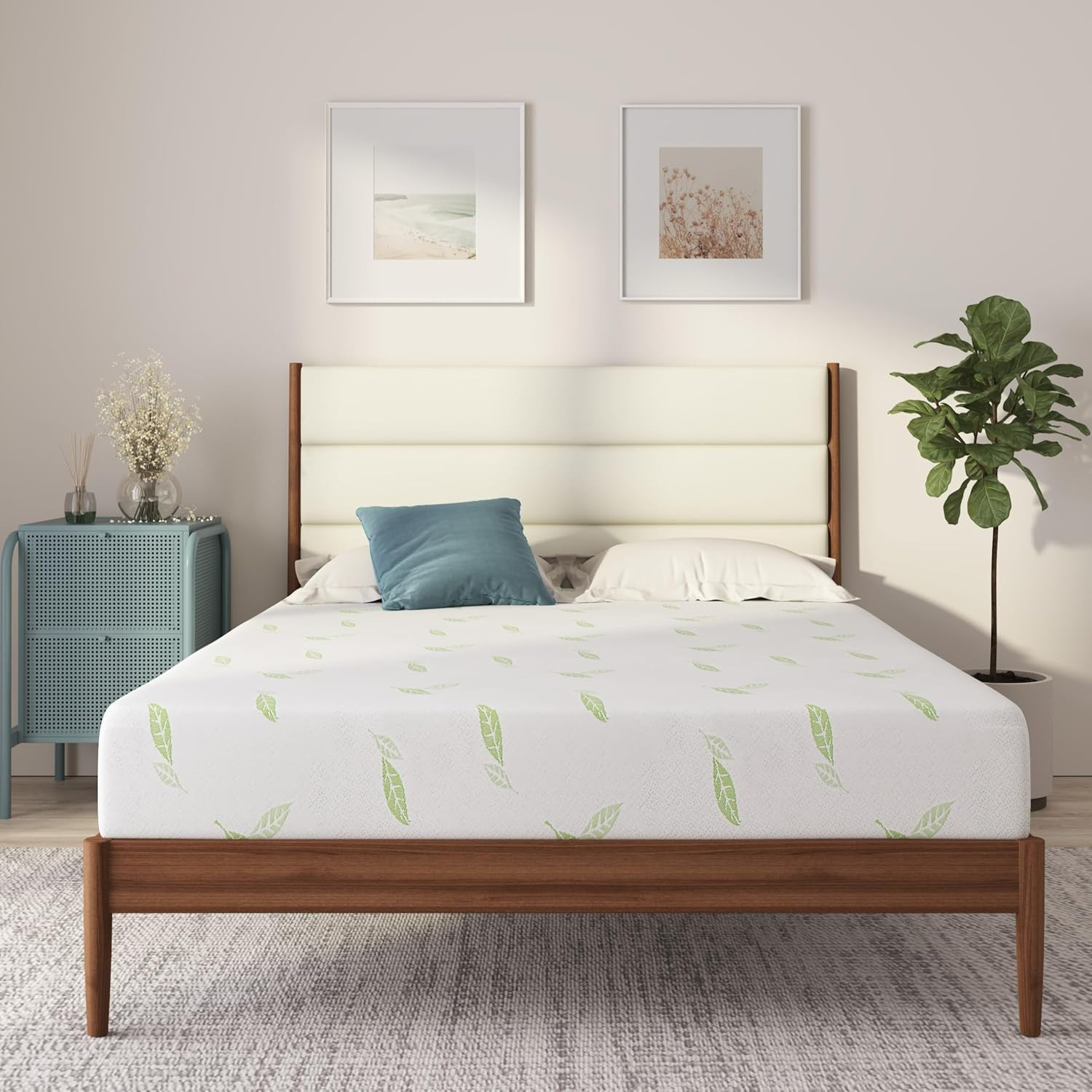 Queen Size 8″ Green Tea Infused Memory Foam Mattress – CertiPUR-US Certified