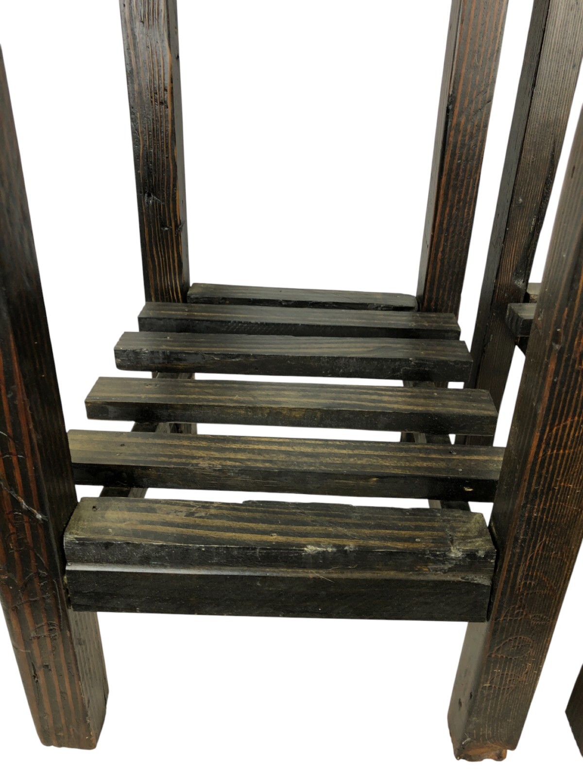 Pair Two Matching Rustic Barn / Salvaged Wood End Tables Home Made 31″ Tall