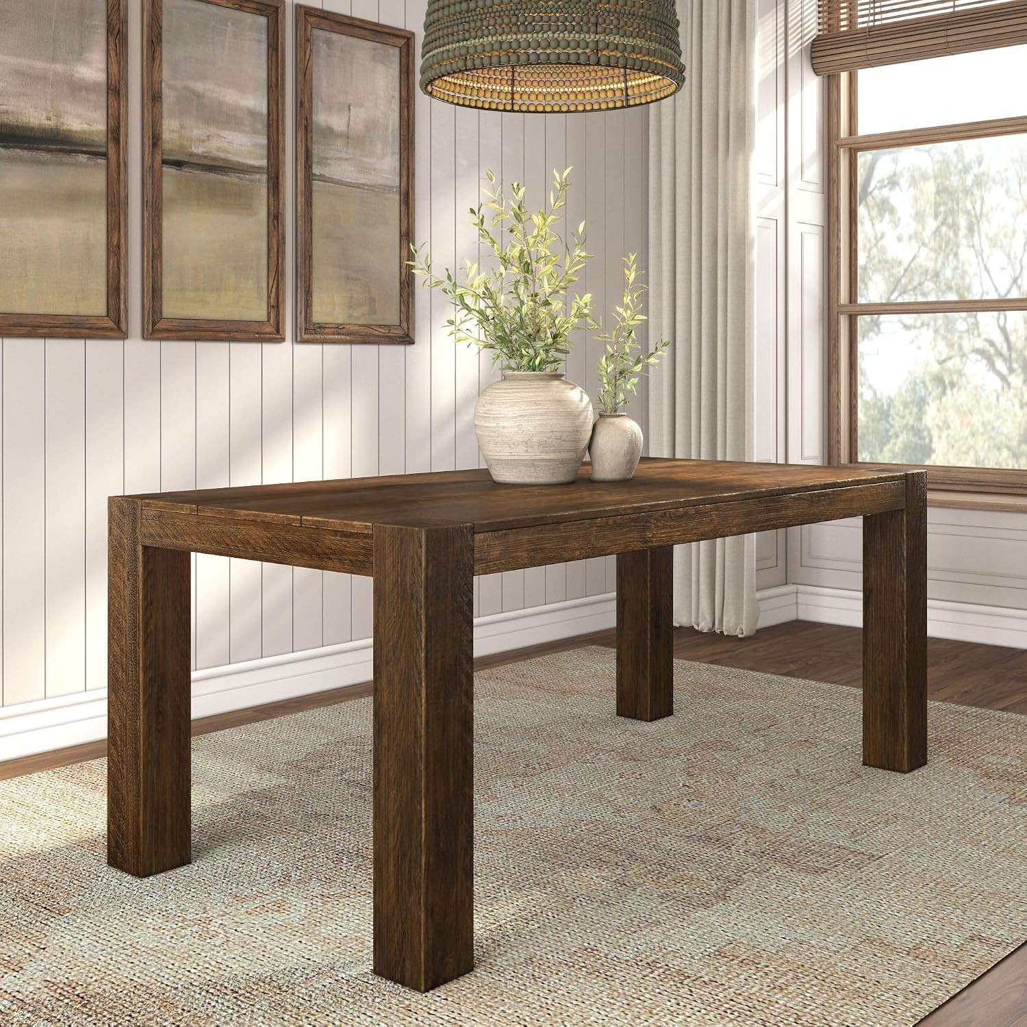 Rustic 72″ Camden Dining Table – Rectangular Barnwood Elegance
