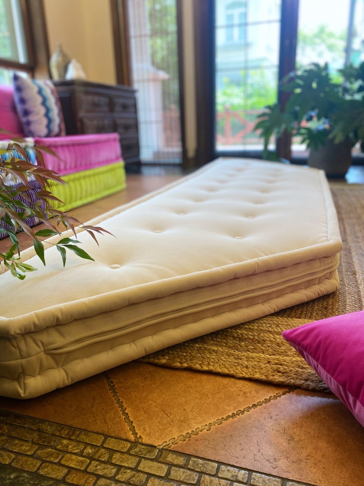 Handmade Cotton Feeling Daybed Cushion French Mattress Custom Pillow Floor Sofa