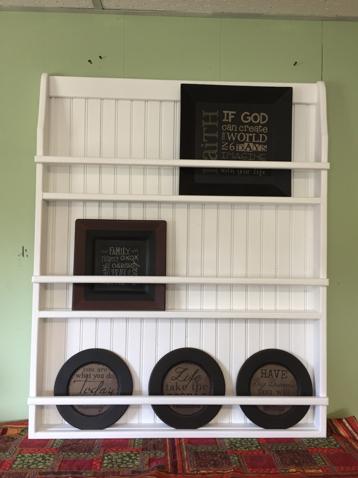 Wall Bookshelf or Plate Rack Hanging Shelf, Wall Charging Station