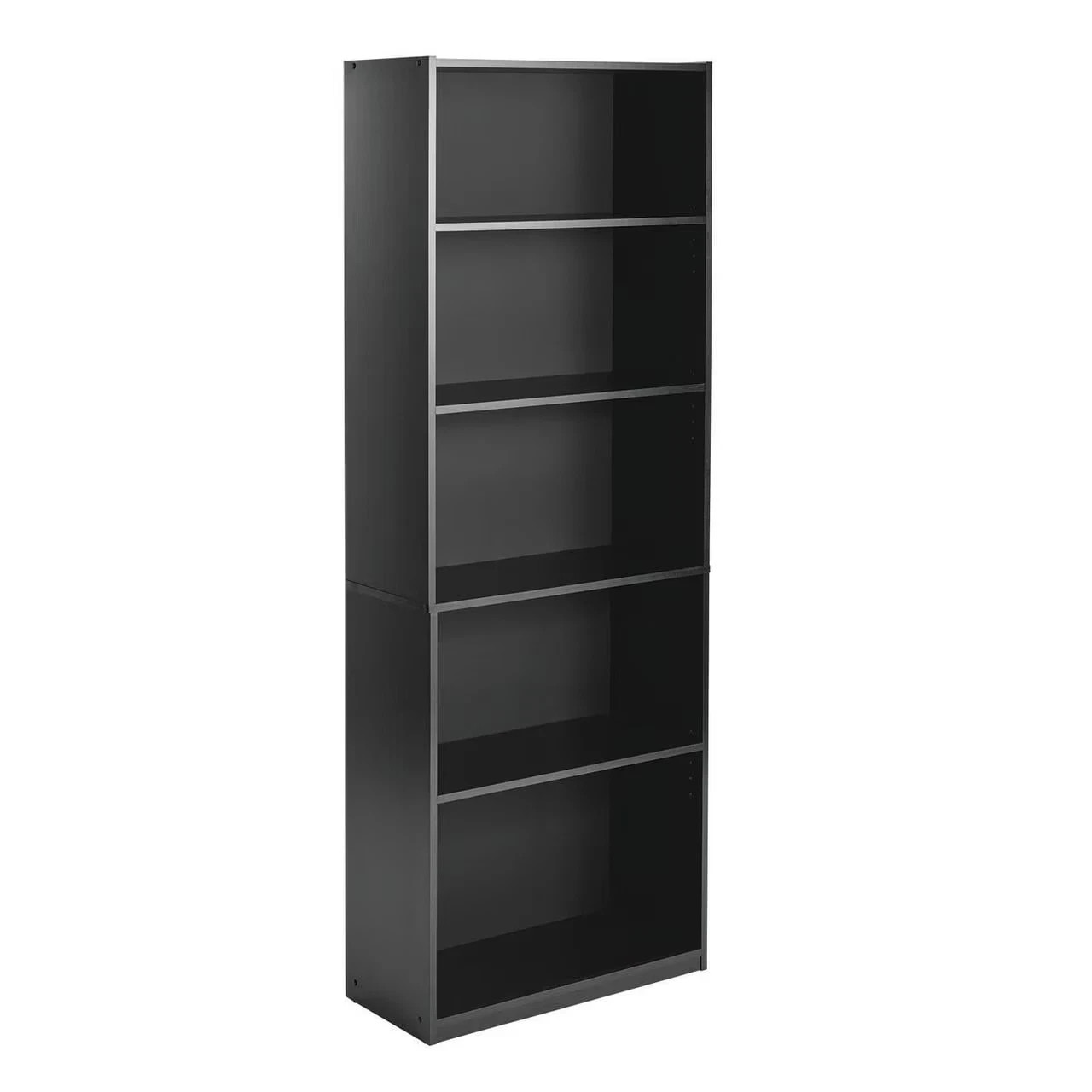 Mainstays 5-Shelf Bookcase with Adjustable Shelves, True Black Oak Easy Assembly