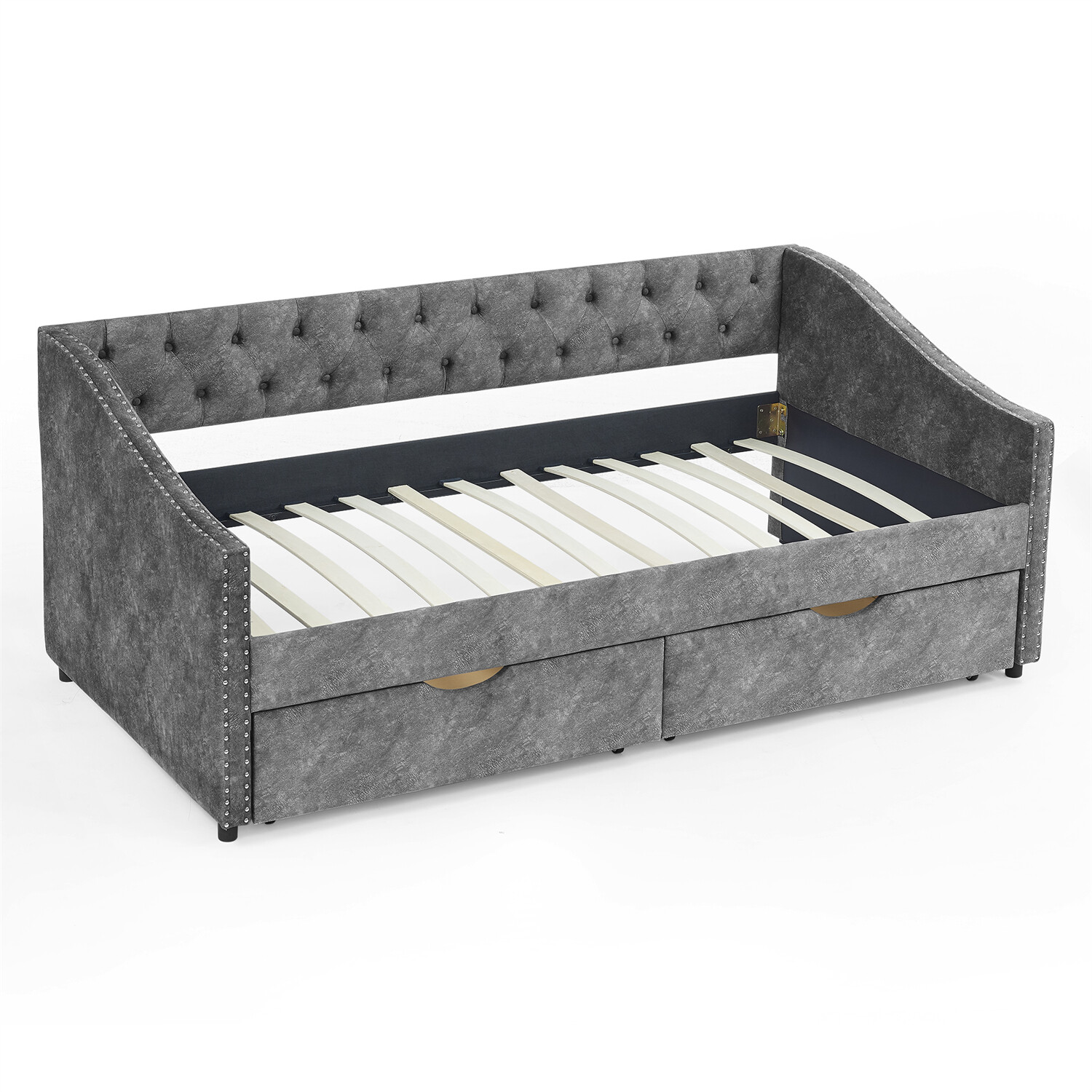 Twin Size Daybed Upholstered Bed Frame Sofa Bed with 2 Storage Drawers New