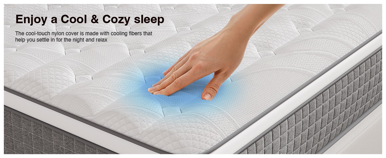 12 Inch XL Twin Mattress,Twin XL Hybrid Mattress with Gel Memory Foam,Pocketed