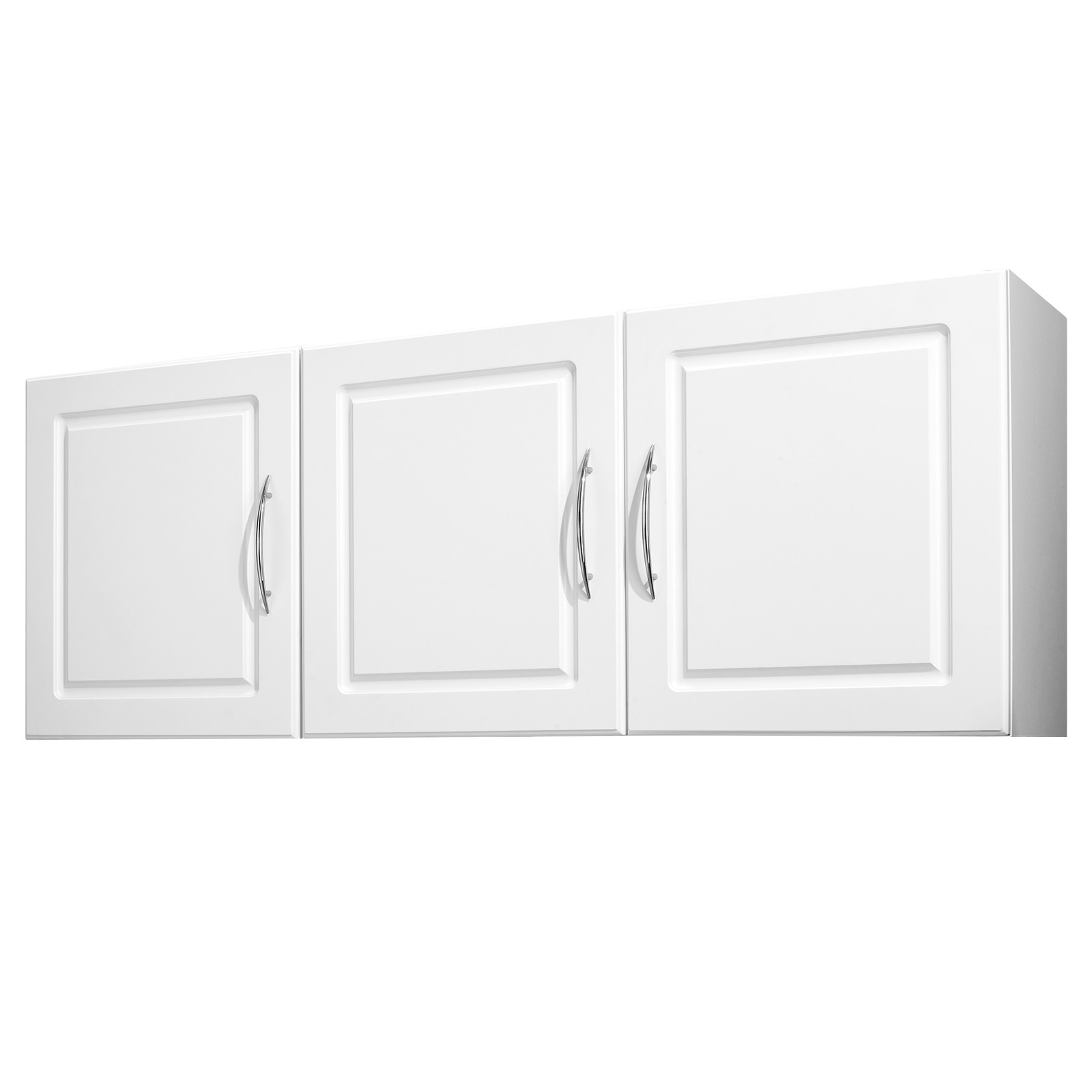 VEVOR Laundry Room Wall Cabinet 2-Tier Cupboard Storage 54 in with 3 Doors White