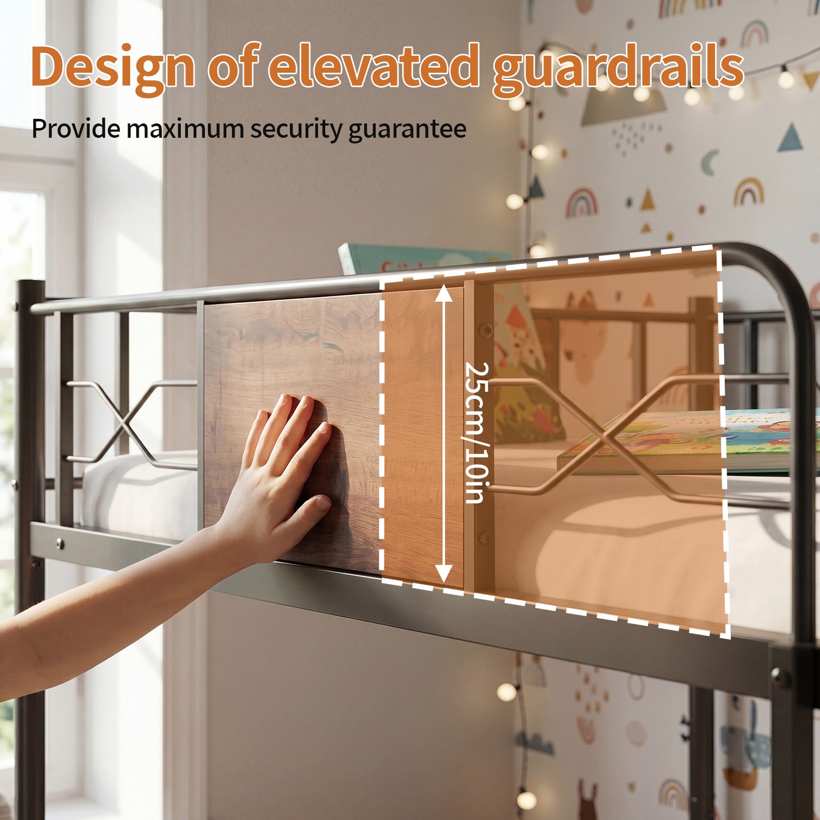 Full Over Full Bunk Bed Anti-Tip Device Stable Structure Heavy Weight Capacity
