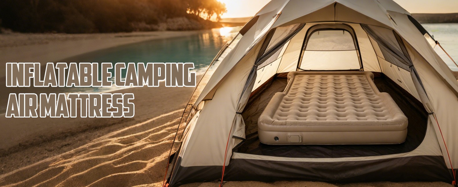 Inflatable Truck Bed Air Mattress 6-6.5 FT Full Size, Built-in Air Pump,