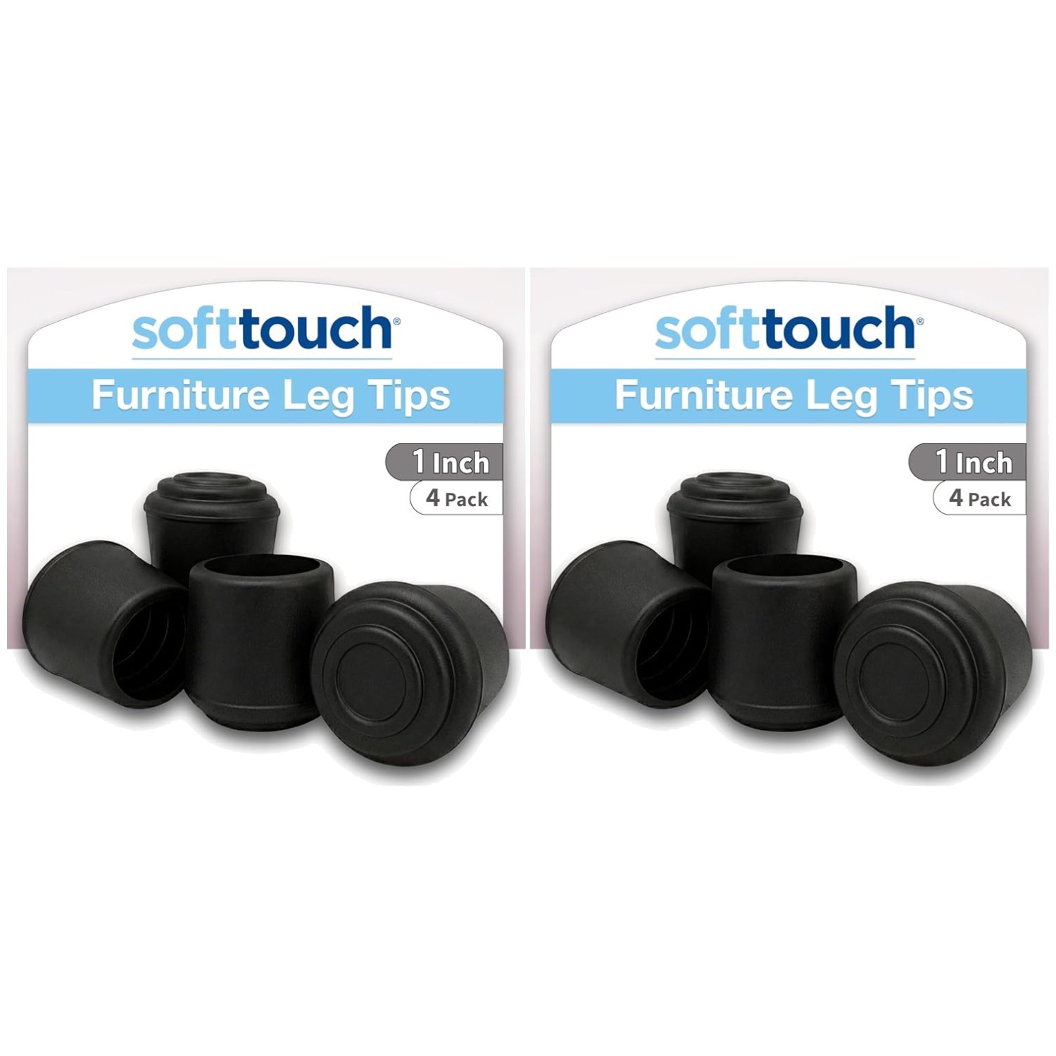 Rubber Chair Leg Protectors 1″ – Noise Reduction, Pack of 2