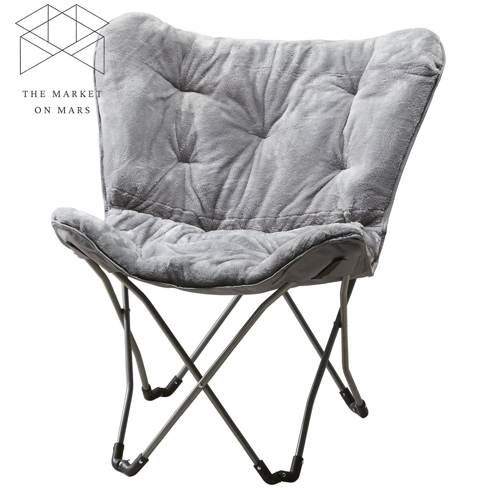 Faux Fur Butterfly Chair for Kids and Teens, Gray 💪👌