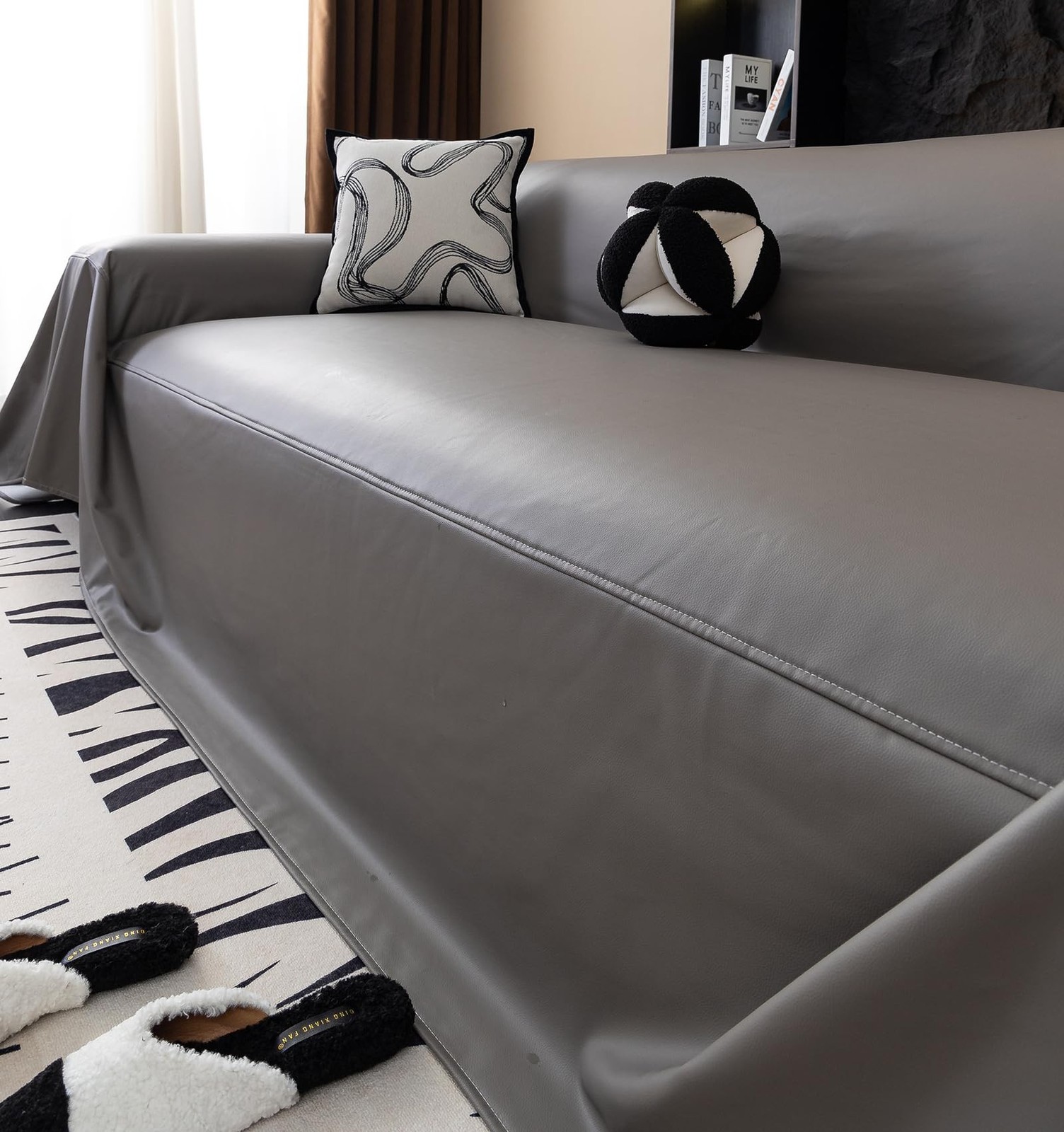 Vctops Waterproof Thick PU Leather Sofa Covers Sectional Sofa Luxury Couch