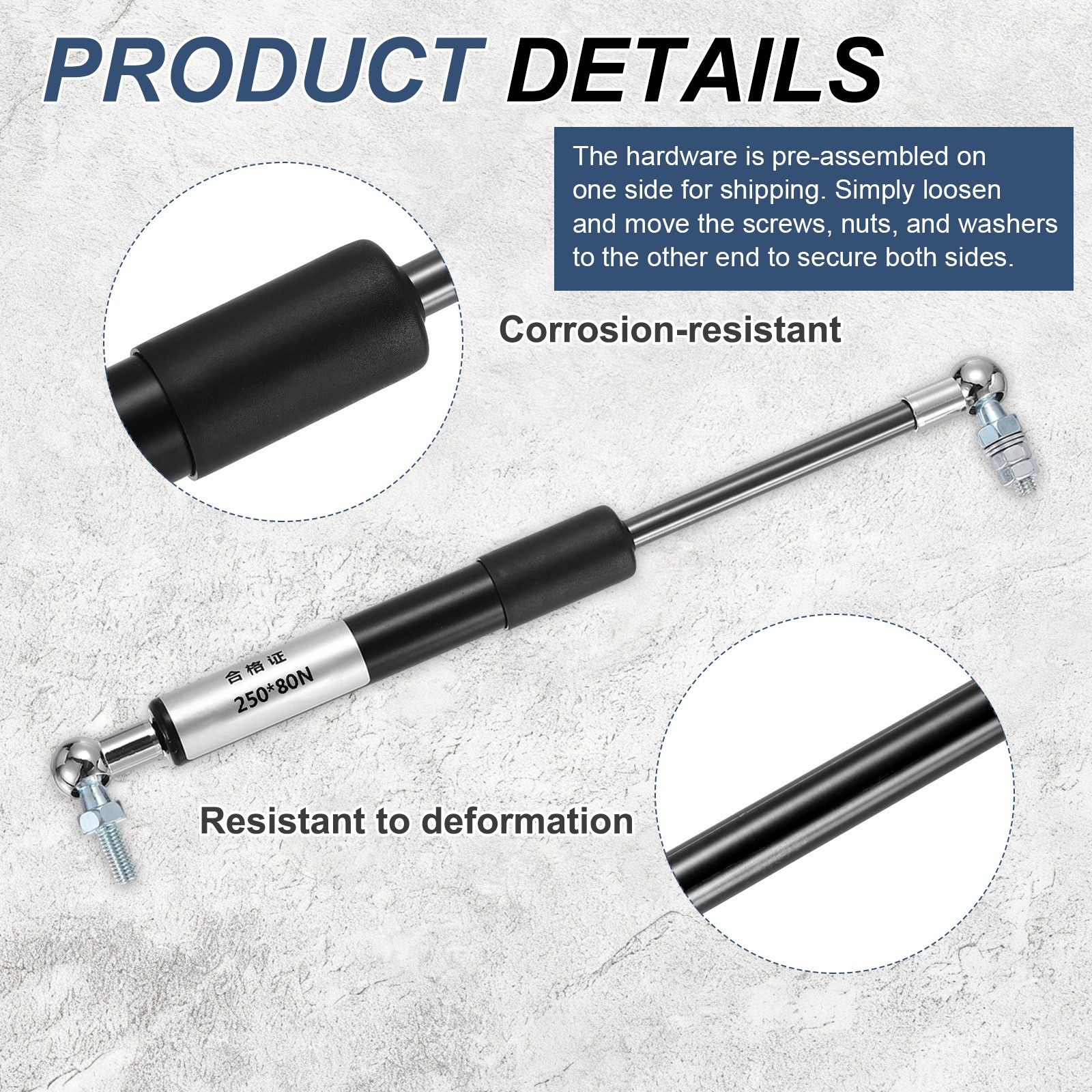 2 Sets Gas Strut, 18Lb/80N 10 Inch Lift Support Hydraulic Rod