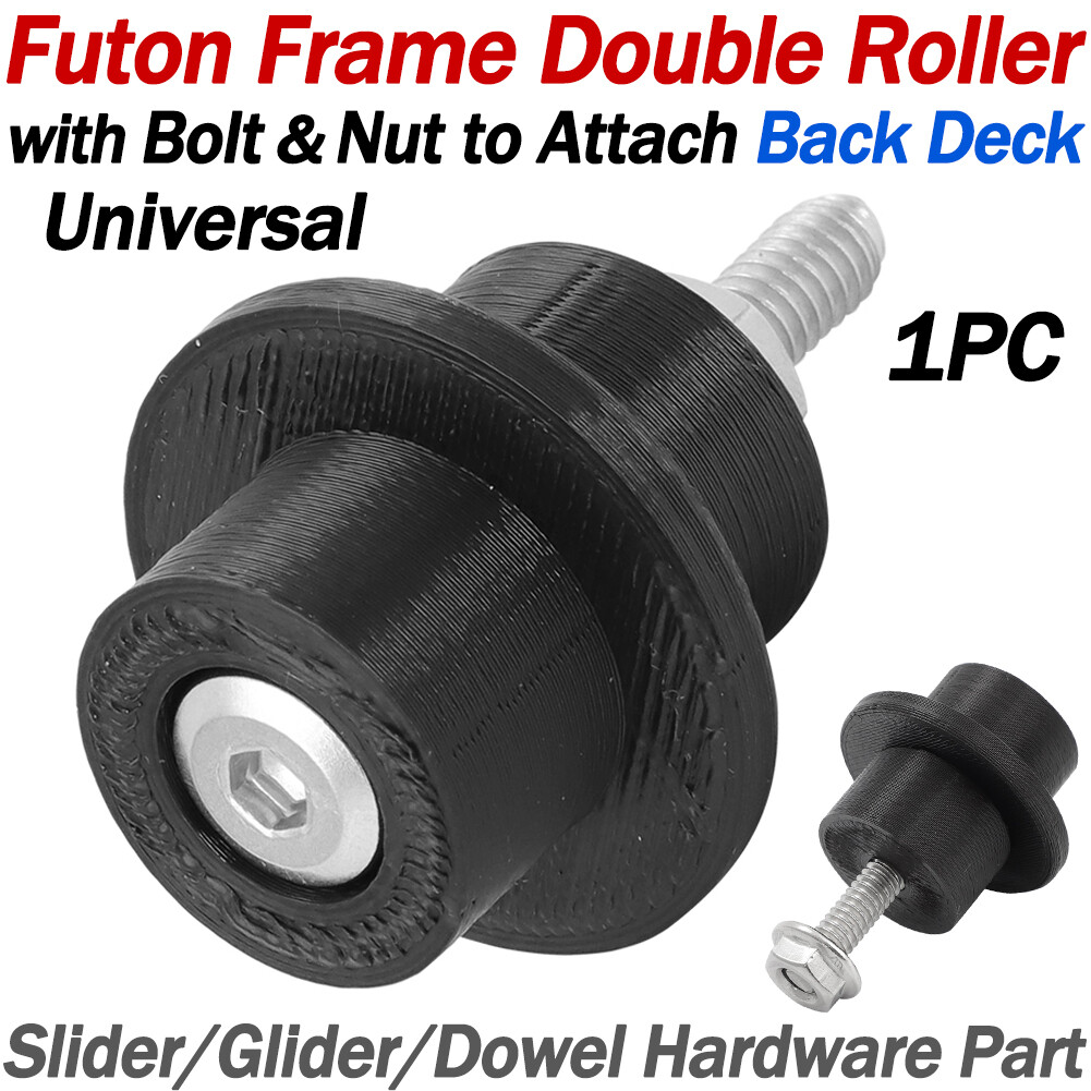 1PC Futon Frame Double Roller – Futon Slider Futon Glider Dowel Hardware Part 3D