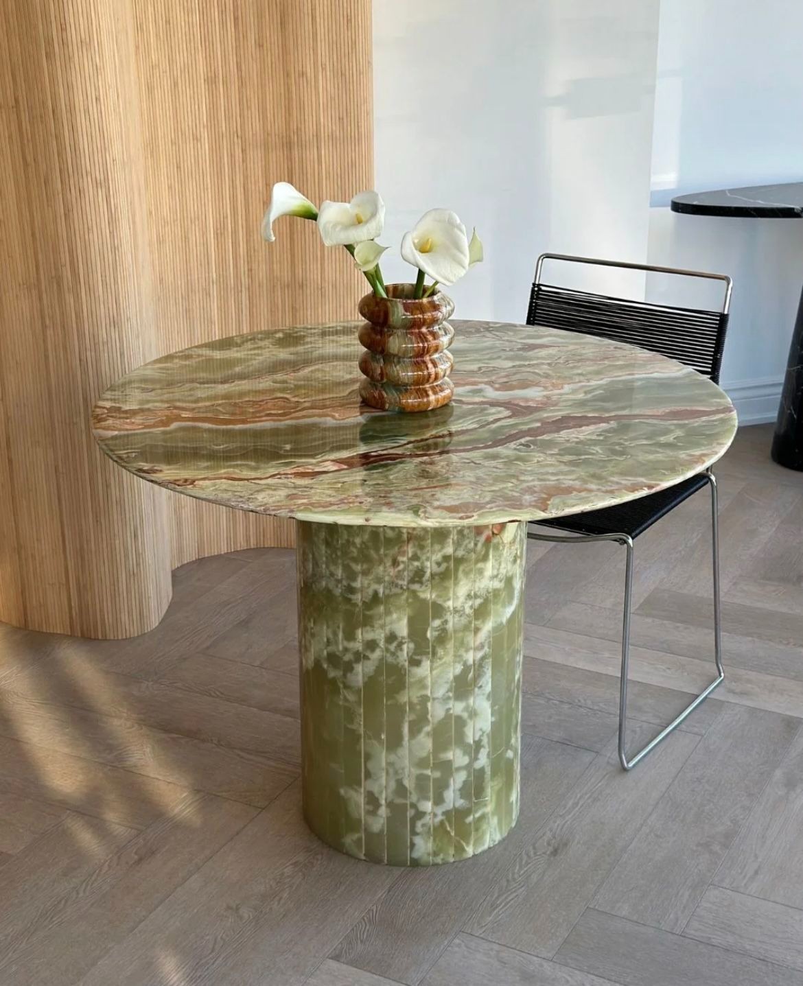 Elegant Green Onyx Coffee Table Top – Unique Veining & High Polish