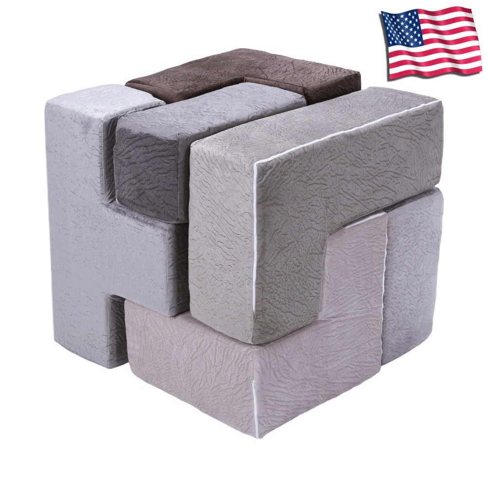 7Pcs Creativity Sectional Sofa Wear Resist Floor Cushion Sofa for Children Gift