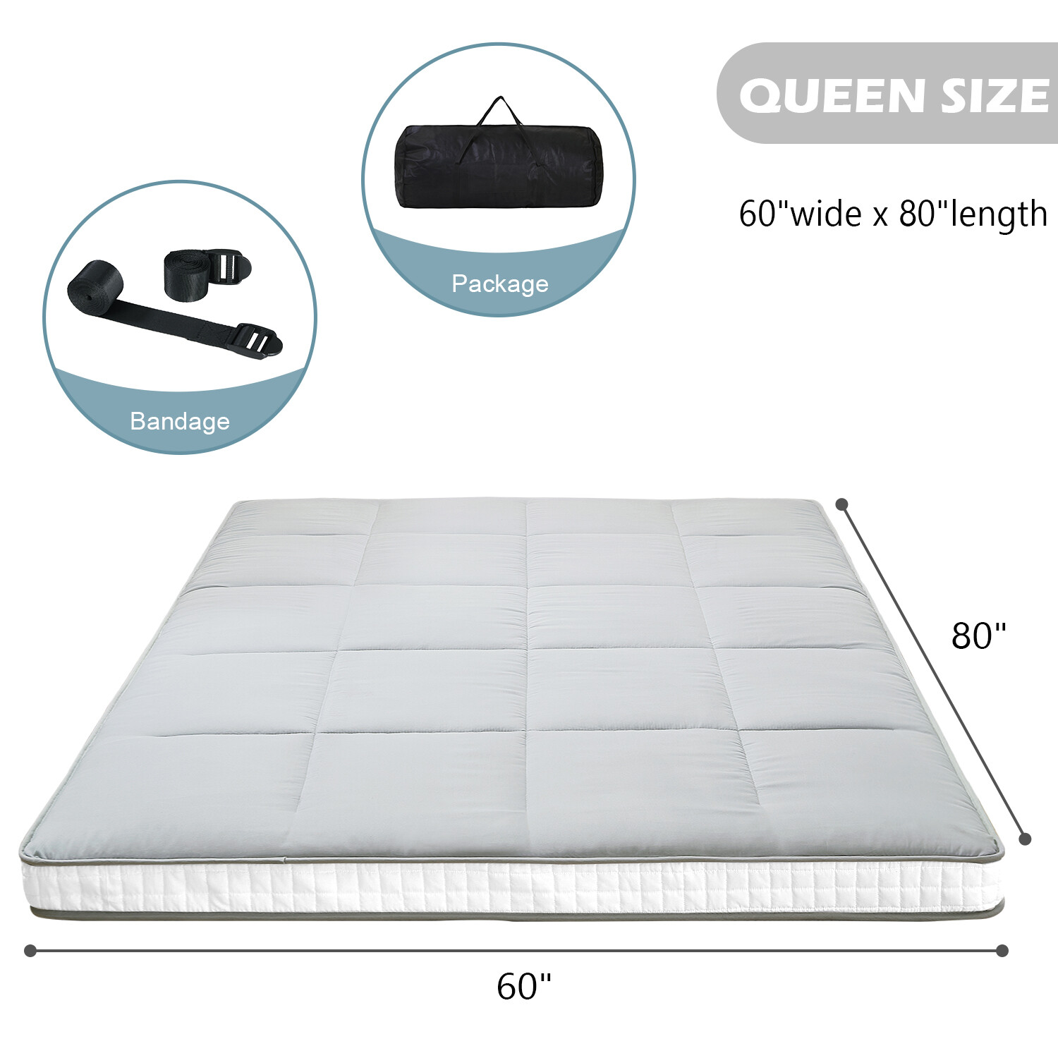 80×39/54/60/inch Floor Mattress Japanese Thicken Futon Bed Lounge Camping Pad
