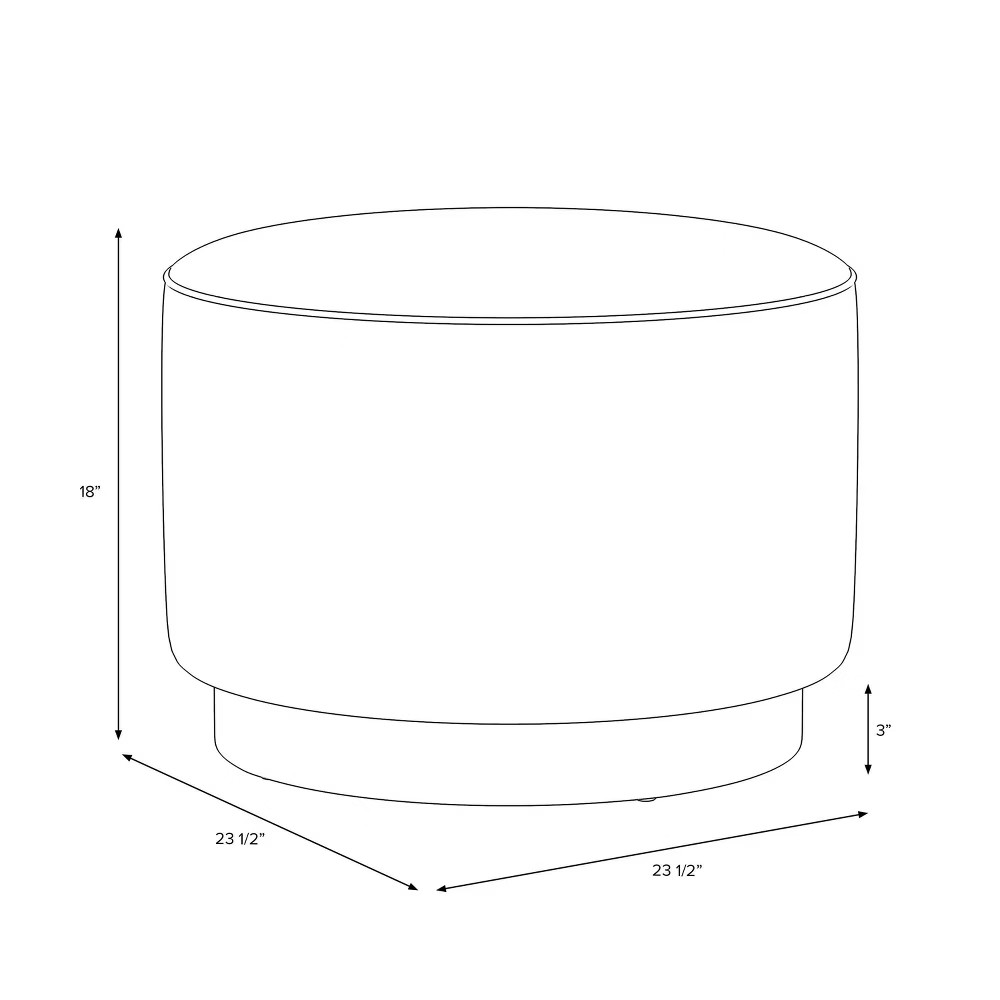 Round Ottoman with Plinth Base Granite – Hearth & Hand with Magnolia