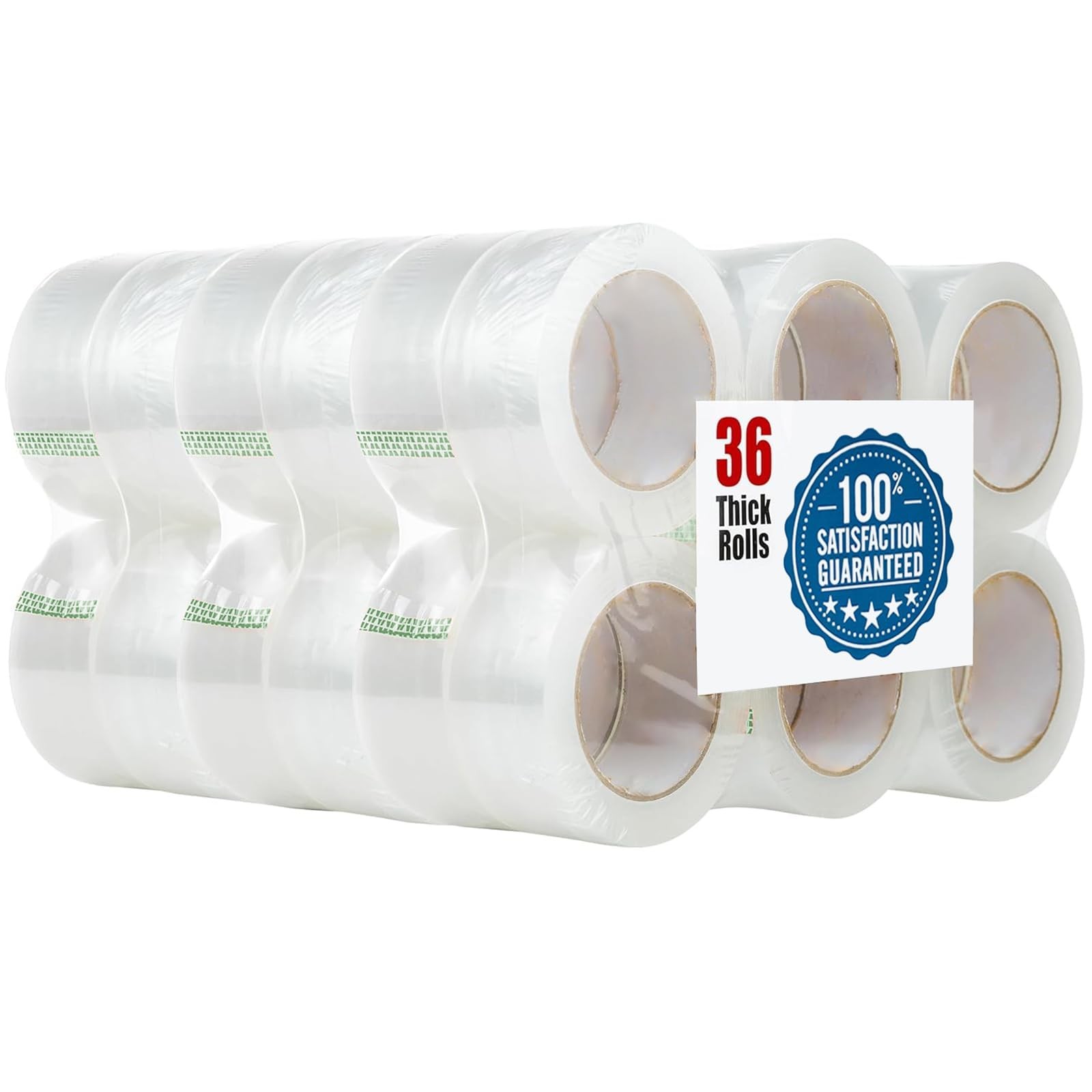 2″ x 110 Yd Clear Packing Tape, 36 Rolls – Strong Shipping Box Sealing